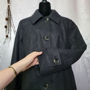 NWOT Wool Blend London Fog Charcoal Peacoat, large